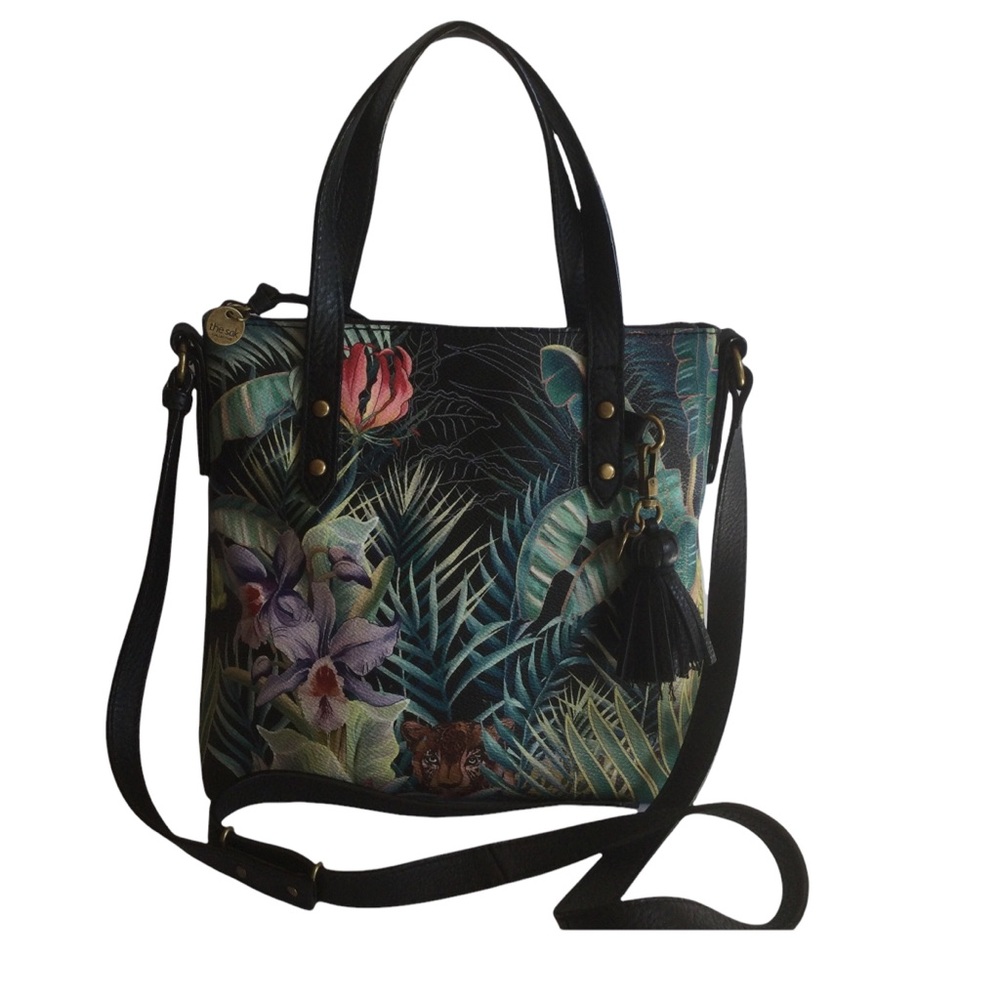 The Sak Collection Arriba Black Jungle Leather Crossb… Gem